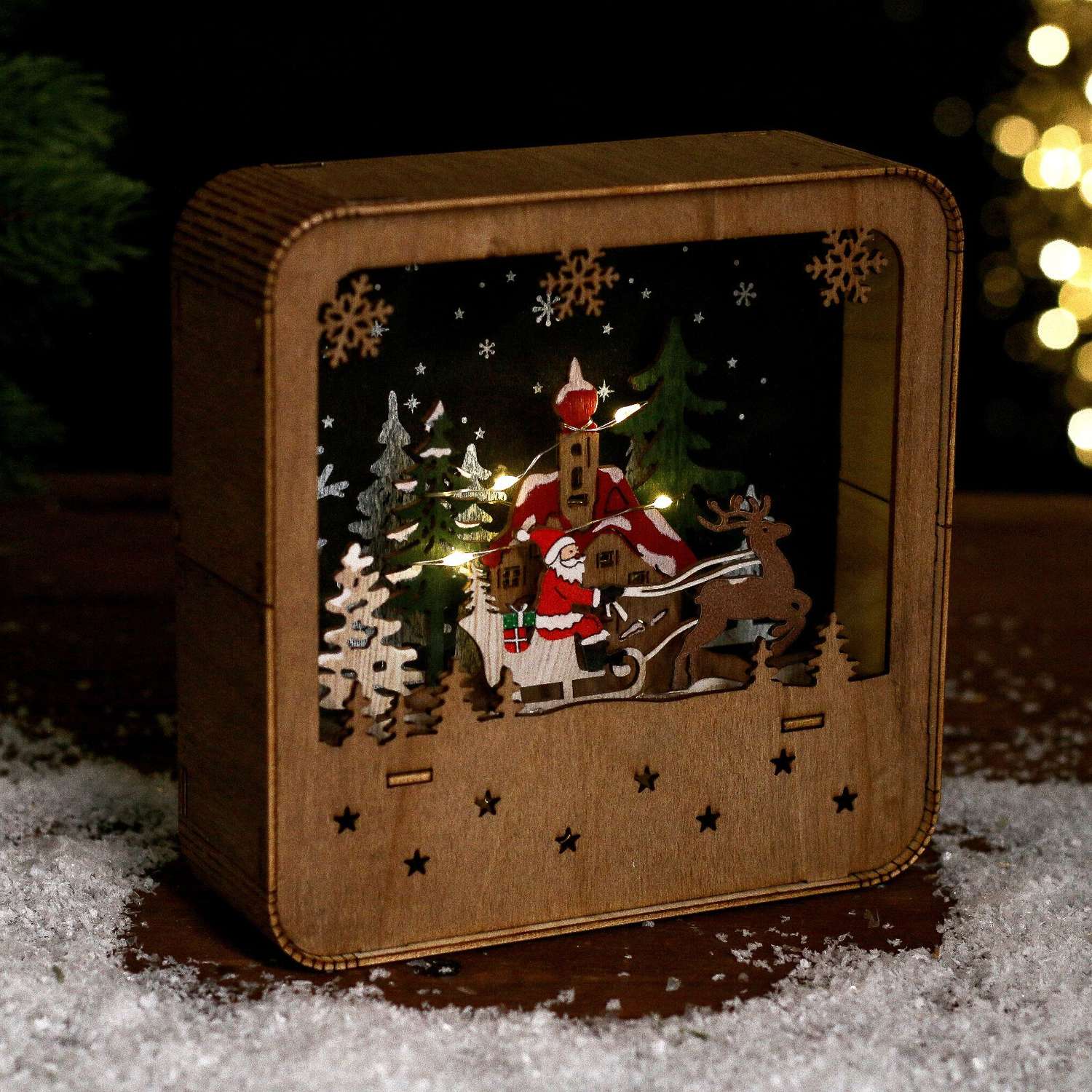 Новогодний декор Sima-Land с подсветкой «Новогодняя сказка» 14×4×22.5 см - фото 3