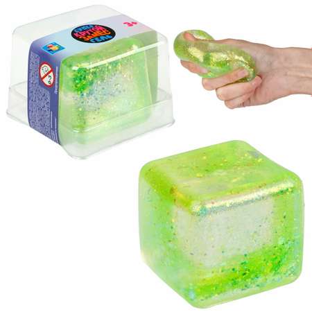 Игрушка-антистресс Крутой замес Супергель Куб 5 см зеленый