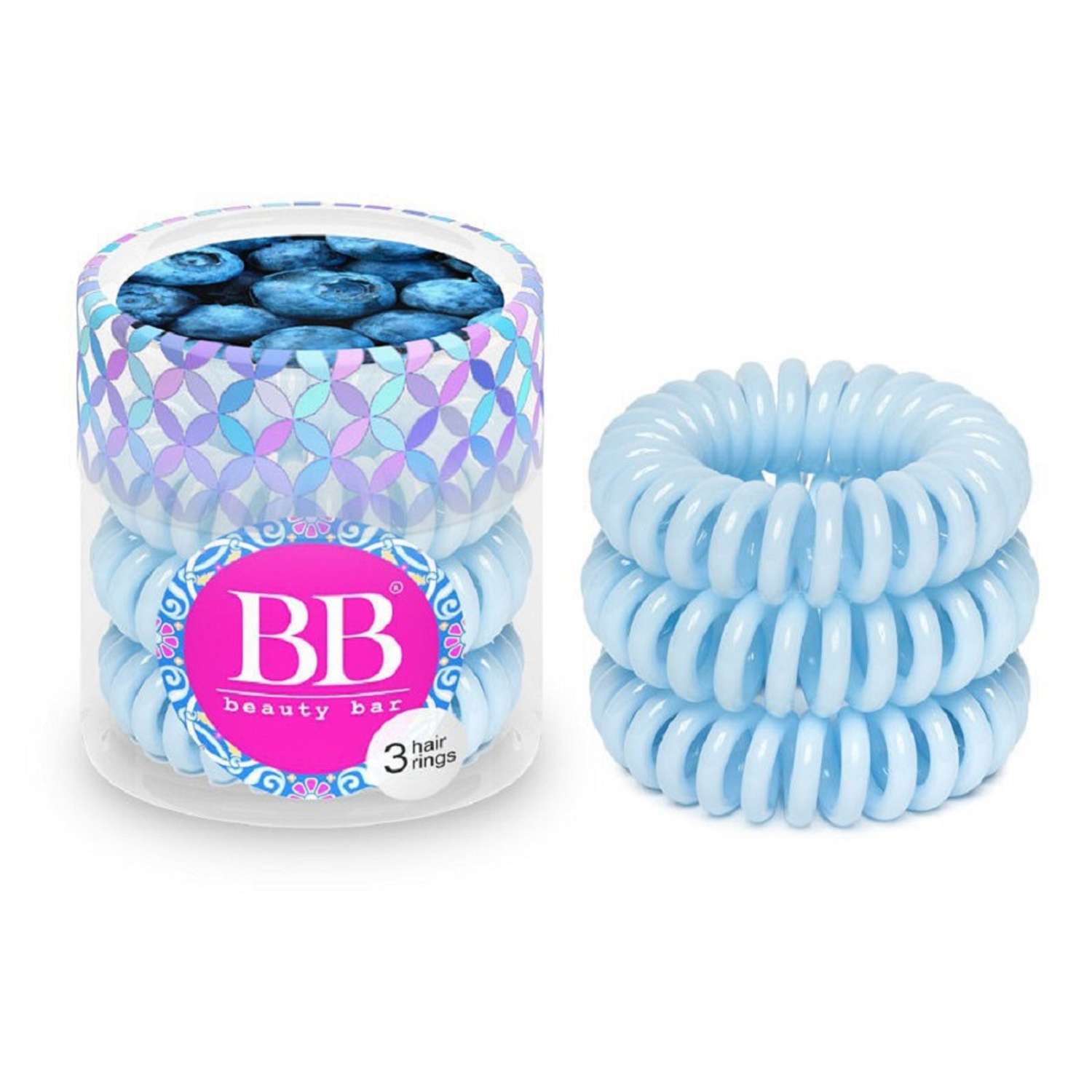 Резинка для волос Beauty Bar спираль светло-голубой 3 шт. - фото 2