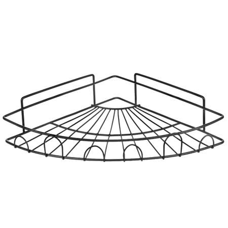 Полка El Casa подвесная угловая 24х24х6.8 см Черная матовая самоклеющаяся