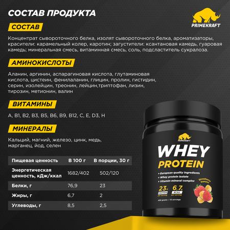 Протеин Whey Prime Kraft клубника-банан 450 г