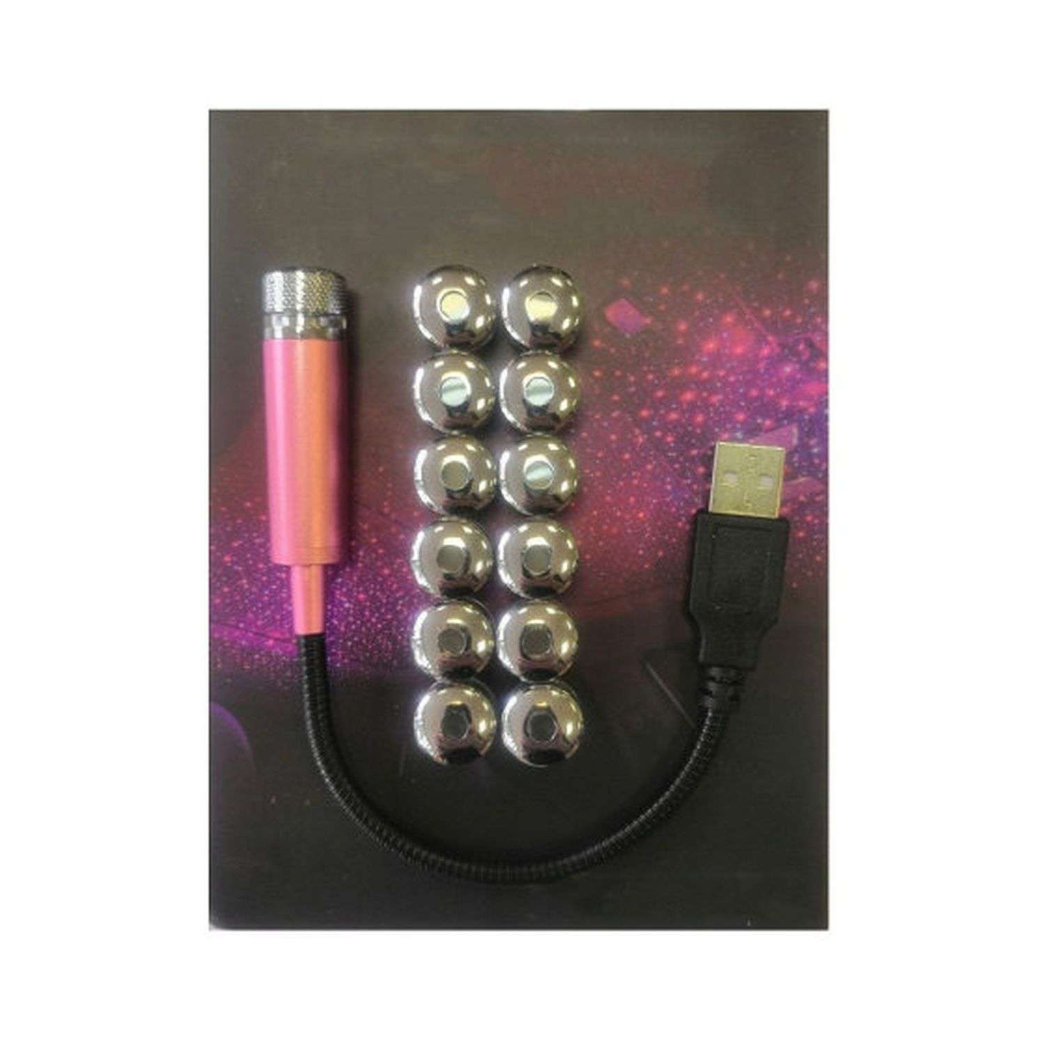 Ночной проектор Beroma USB с 12-ю насадками цвет розовый - фото 2