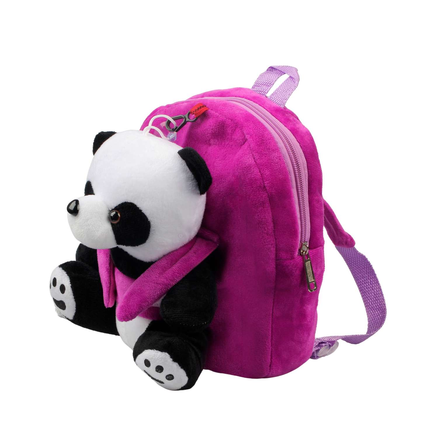 Рюкзак с игрушкой Little Mania фиолетовый Панда - фото 2