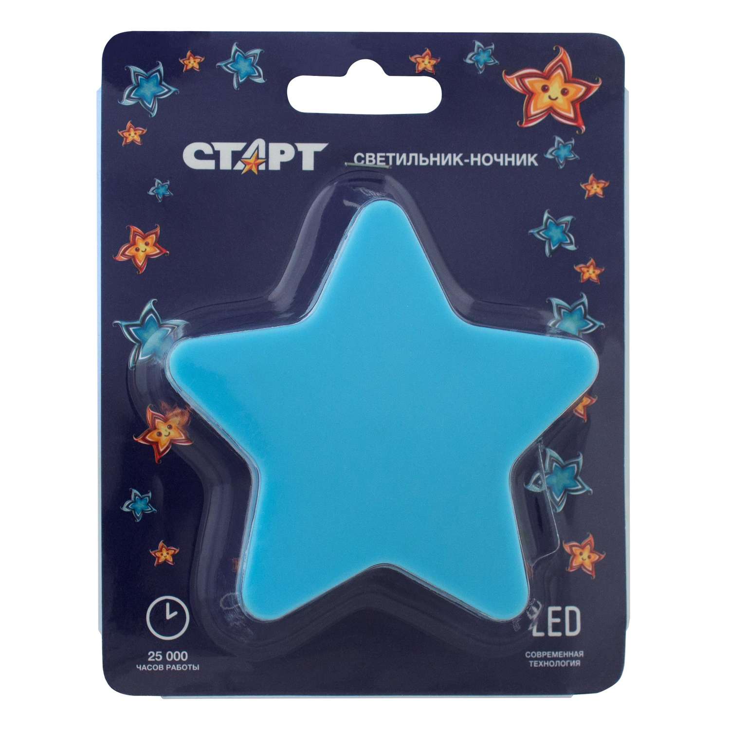 Компактный светодиодный ночник СТАРТ Звезда голубой - фото 1