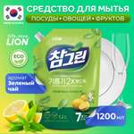 Средство для мытья посуды Lion CHAMGREEN Зеленый чай мягкая упаковка 1200 мл