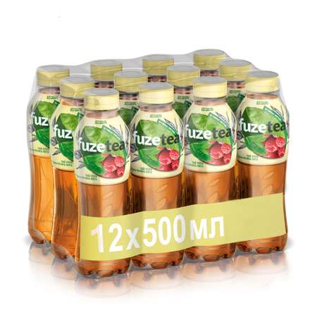 Холодный чай FuzeTea Zero зеленый со вкусом малина-мята 12 шт по 0.5л.