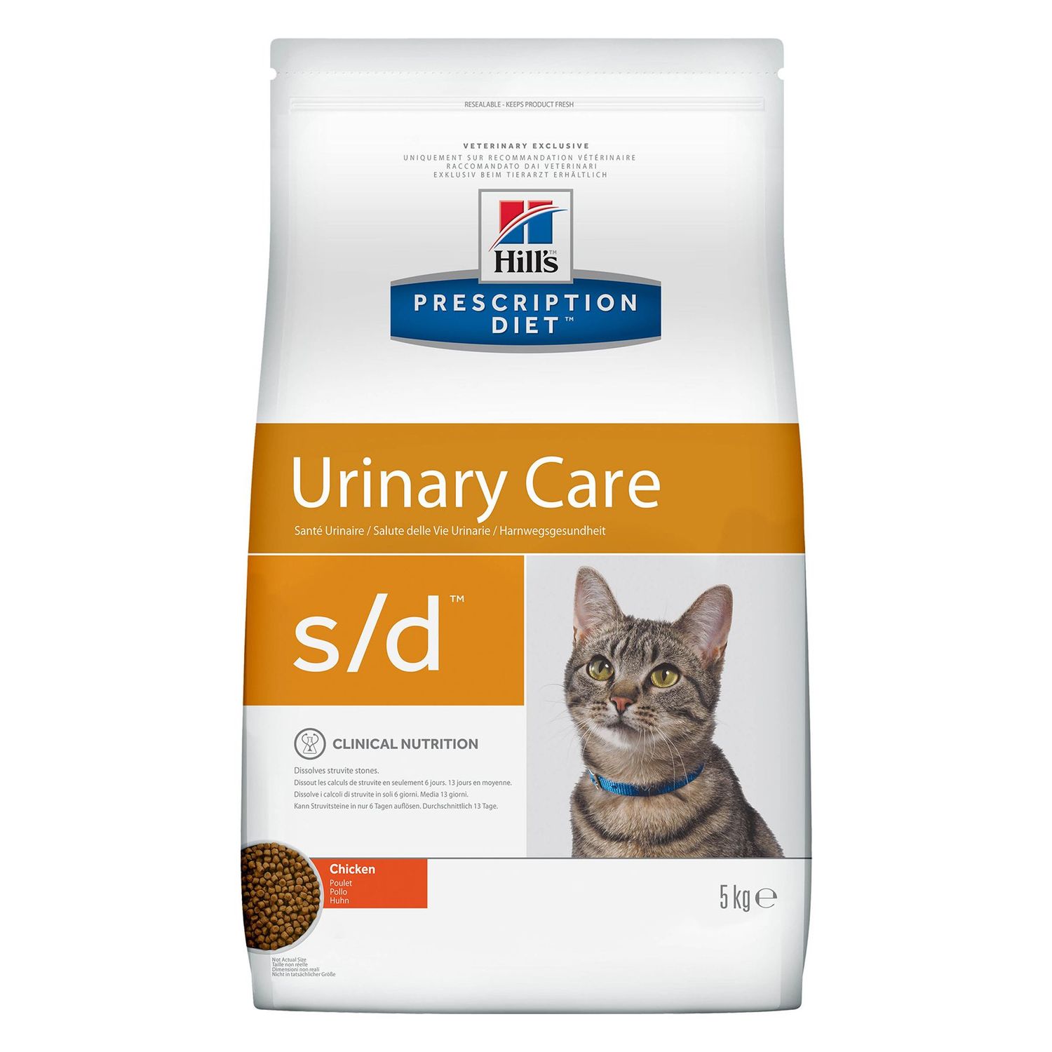 Корм для кошек HILLS 5кг Prescription Diet s/d Urinary Care для МКБ с курицей сухой - фото 1
