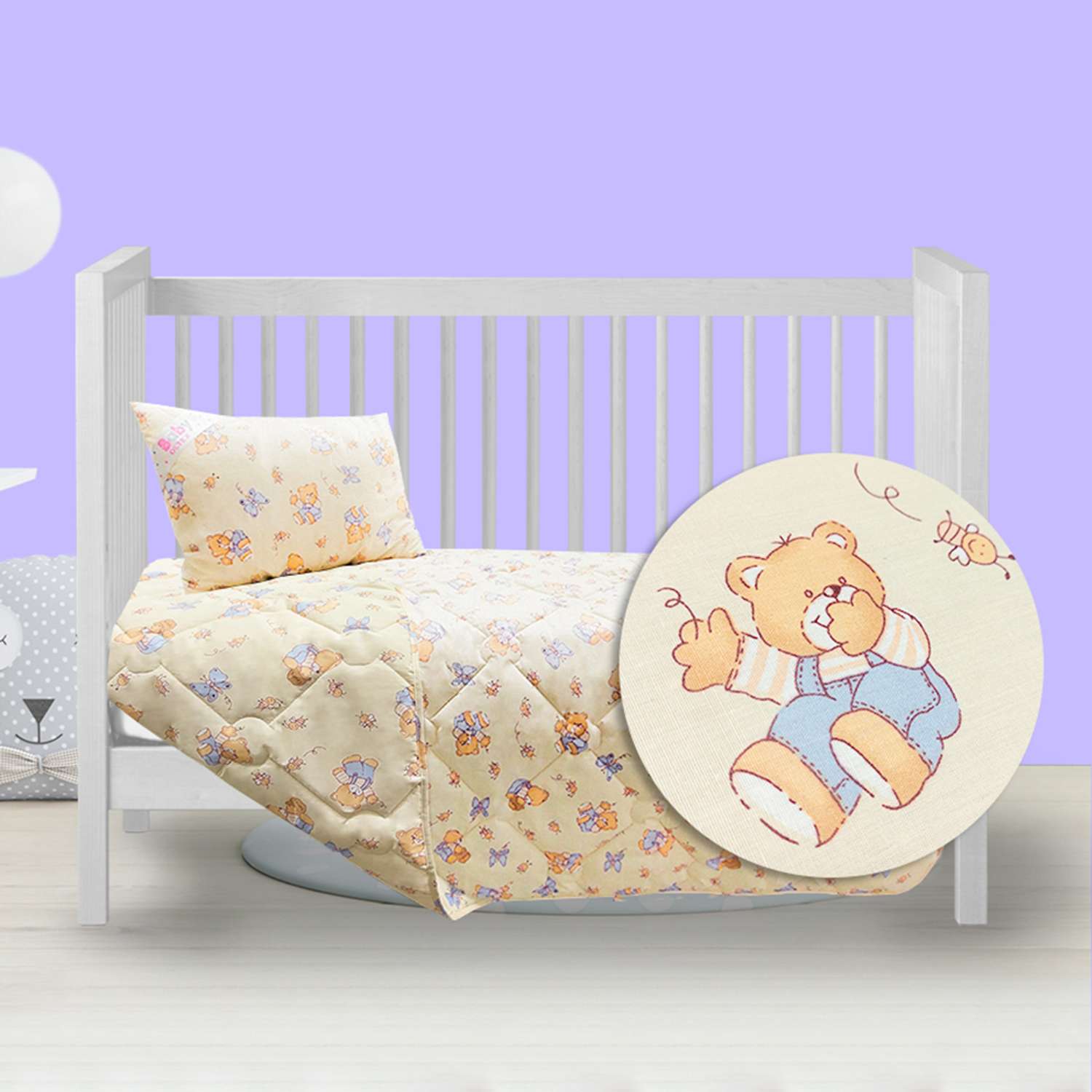 Комплект постельного белья OLTEX Детский BABY мишки/бабочки - фото 2
