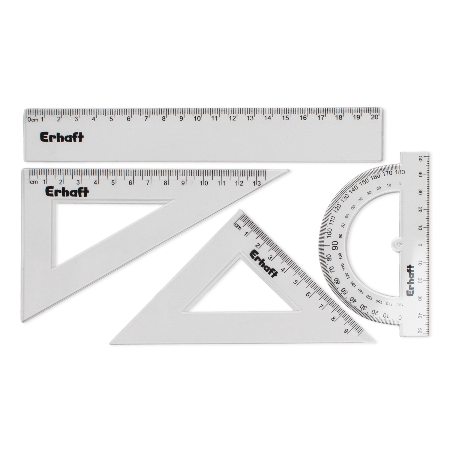 Набор линеек и угольников Erhaft 20см 4шт MF2025 - фото 1