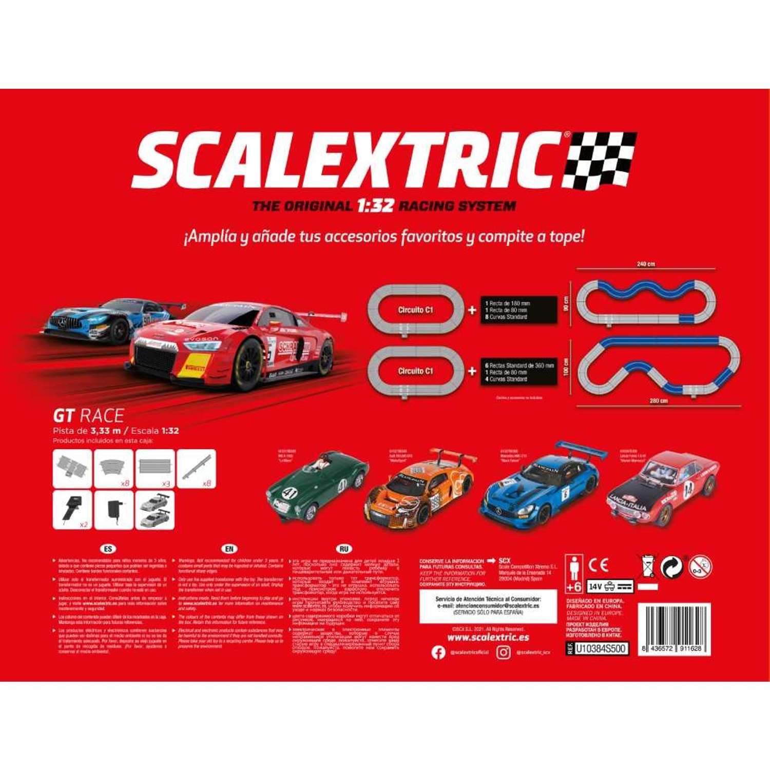 Автотрек Scalextric Original GT Race U10384S500 - фото 3