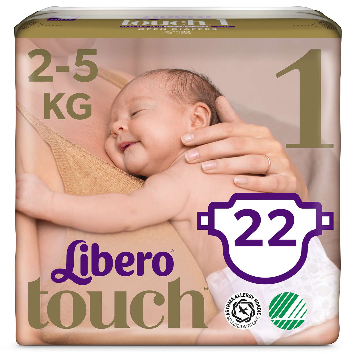 Подгузники Libero Touch 1 2-5кг 22шт - фото 1
