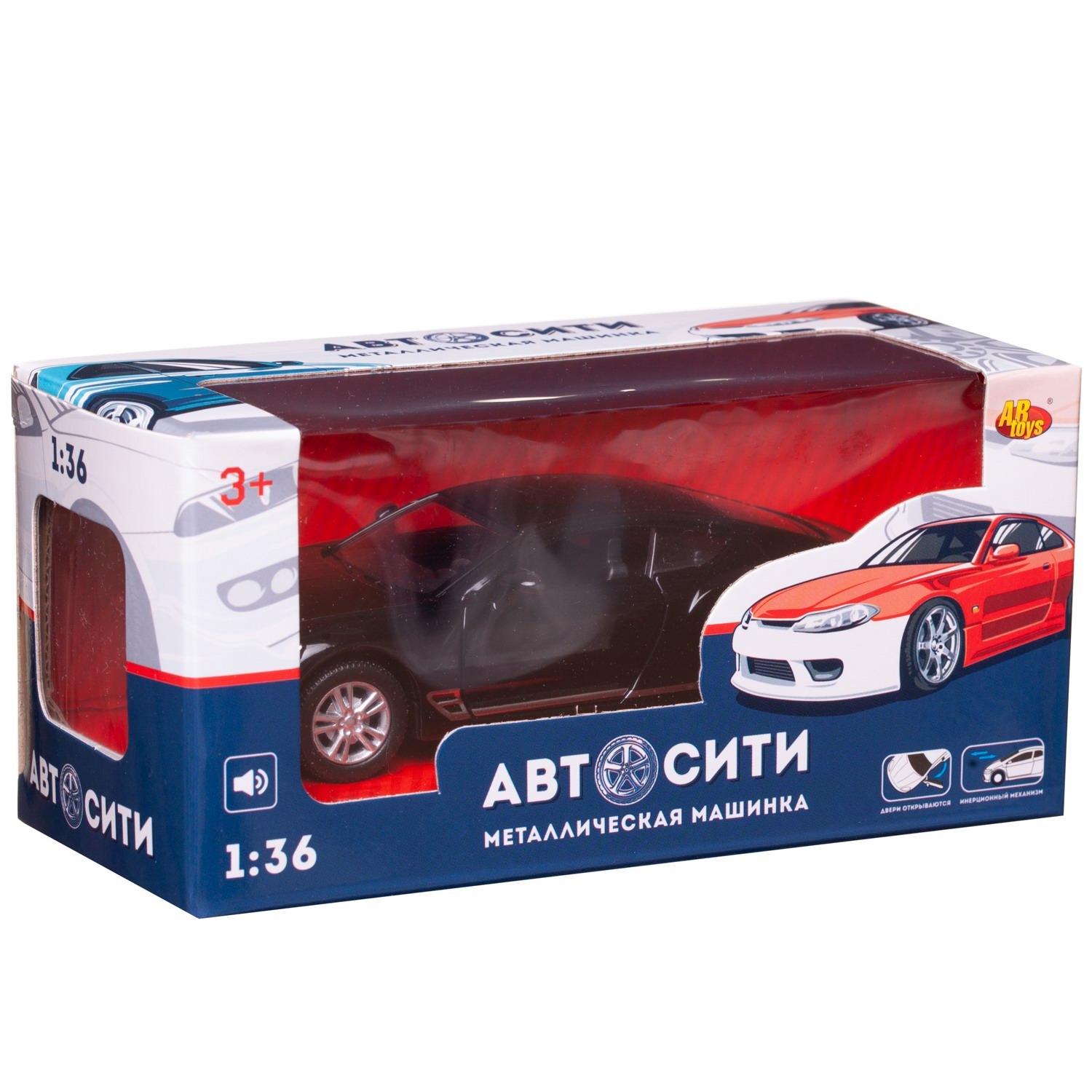 Автомобиль Abtoys АвтоСити 1:36 черный C-00523/черный - фото 3