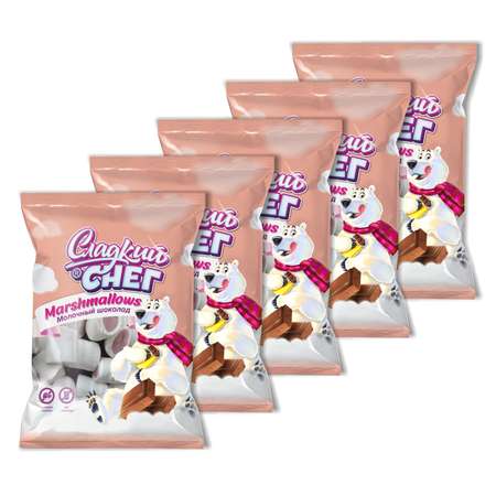 Конфеты неглазированные Сладкий снег Marshmallows со вкусом молочного шоколада 5 шт по 70 г
