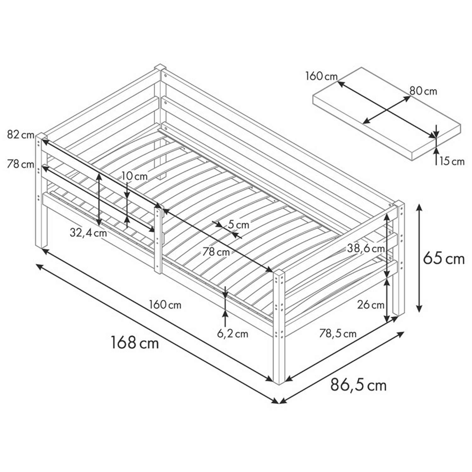 детская кровать размеры стандарт от 5 лет