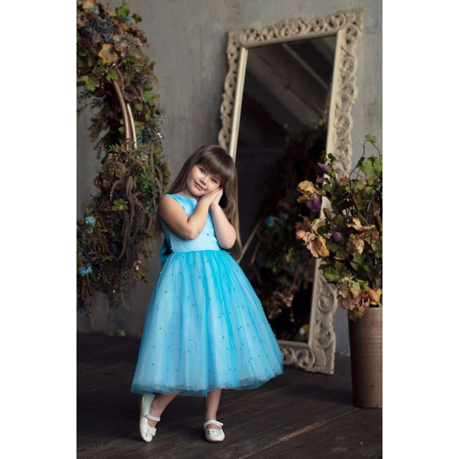 Платье ilina irina kids A-01 голубое - фото 3