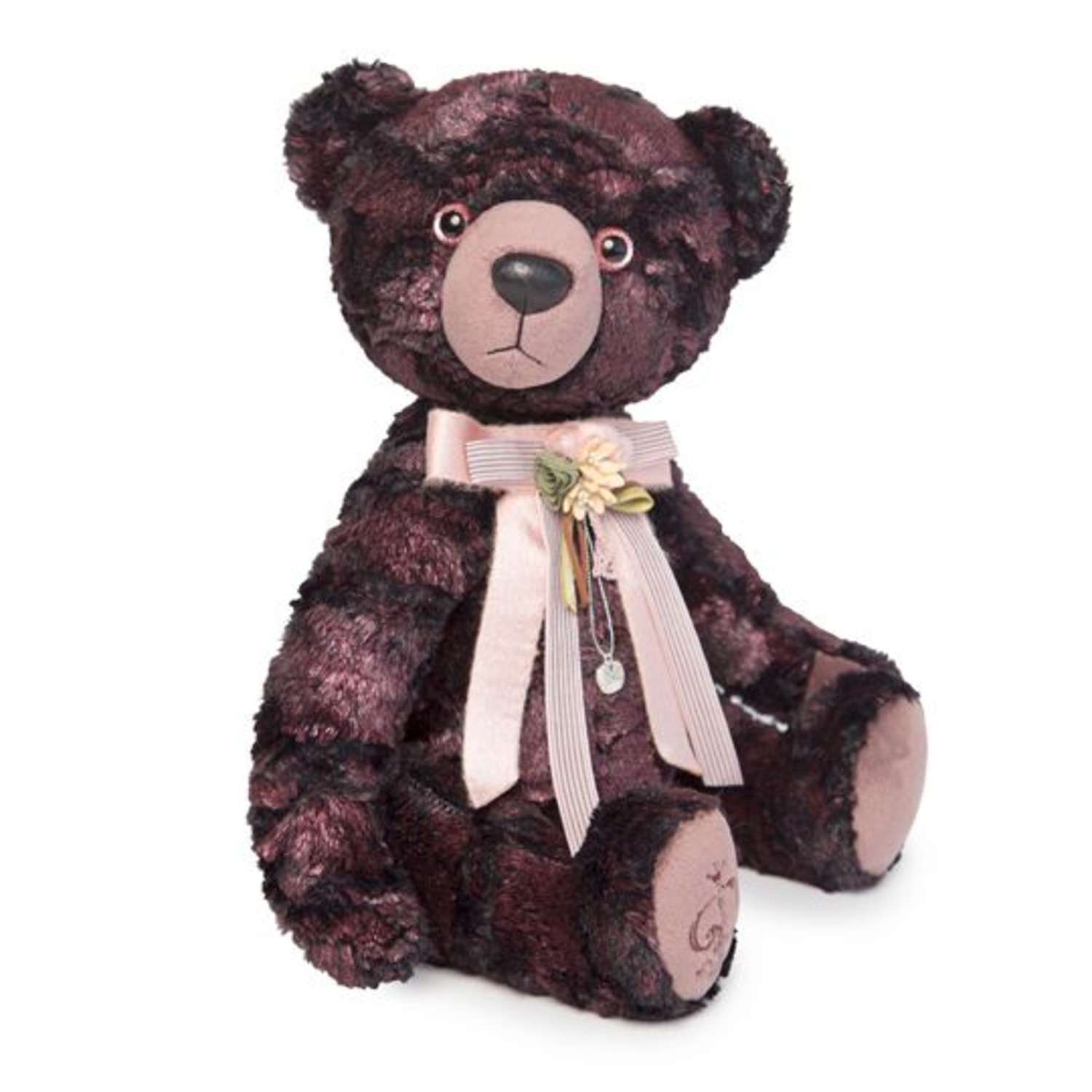 Мягкая игрушка BUDI BASA Медведь БернАрт бордовый металлик 34 см BB077 - фото 1