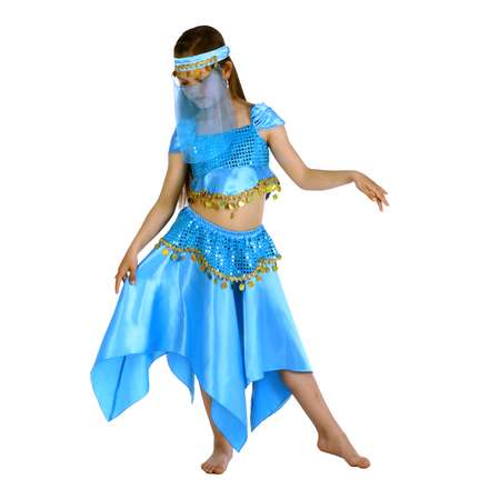 Карнавальный костюм Страна карнавалия восточная красавица Лейла голубая размер 32