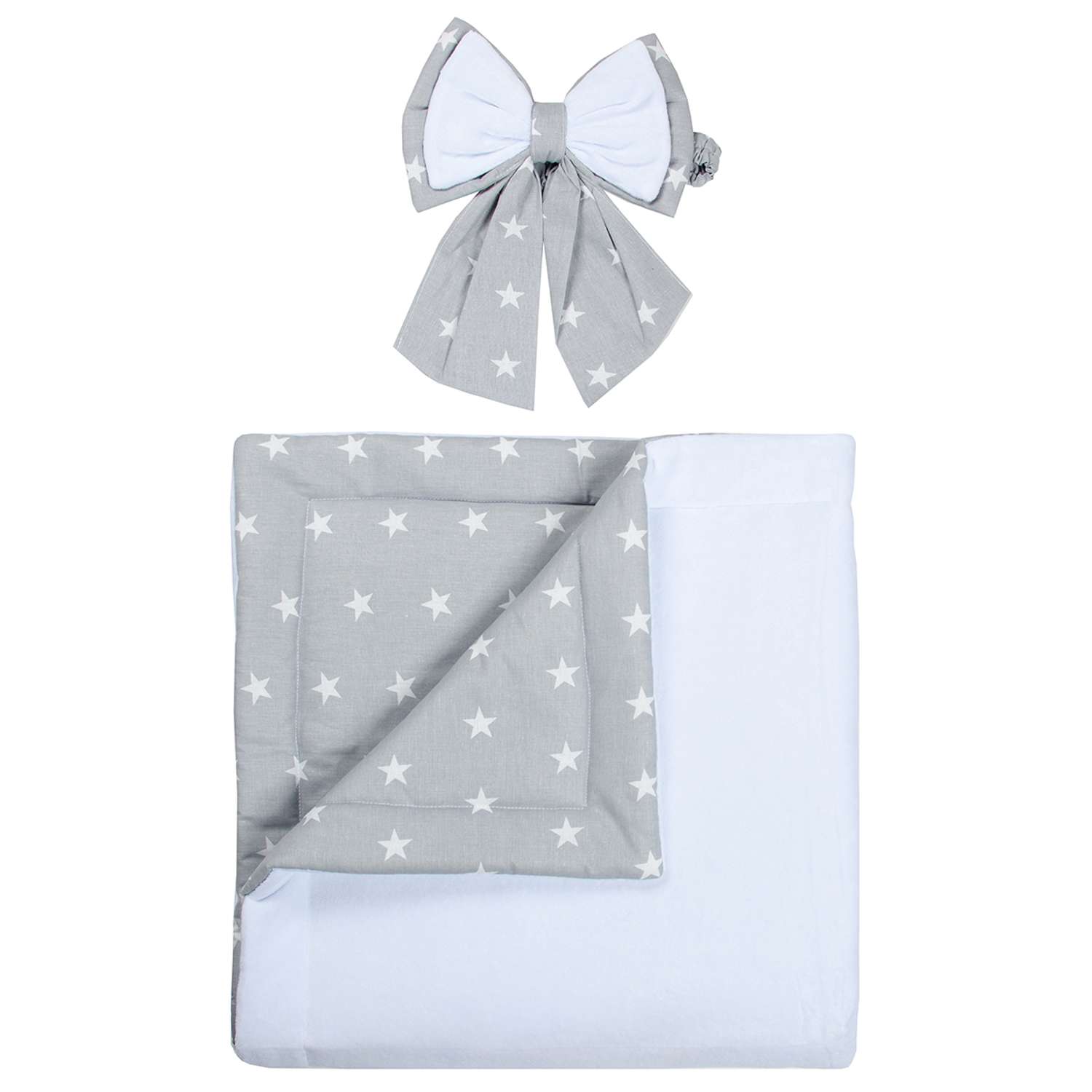 Конверт-одеяло Чудо-Чадо на выписку для новорожденного Плюша белый/звездочки - фото 5