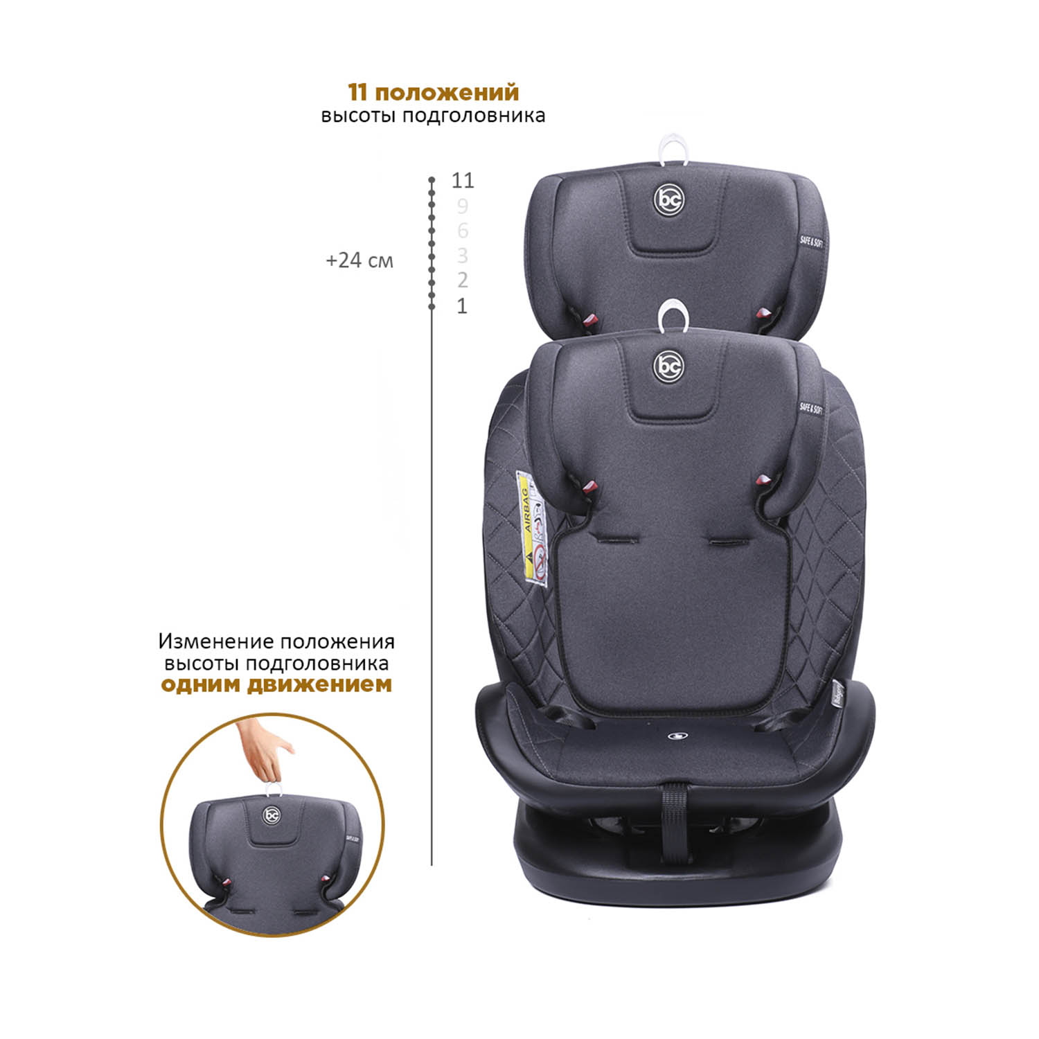 Автокресло BabyCare Shelter ISOFIX темно серый - фото 7