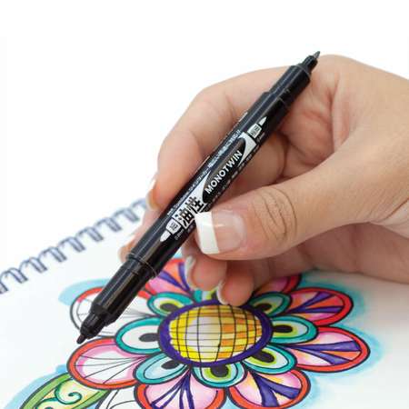 Ручка капиллярная Tombow MONO Twin двусторонний 0.8мм и 0.4мм