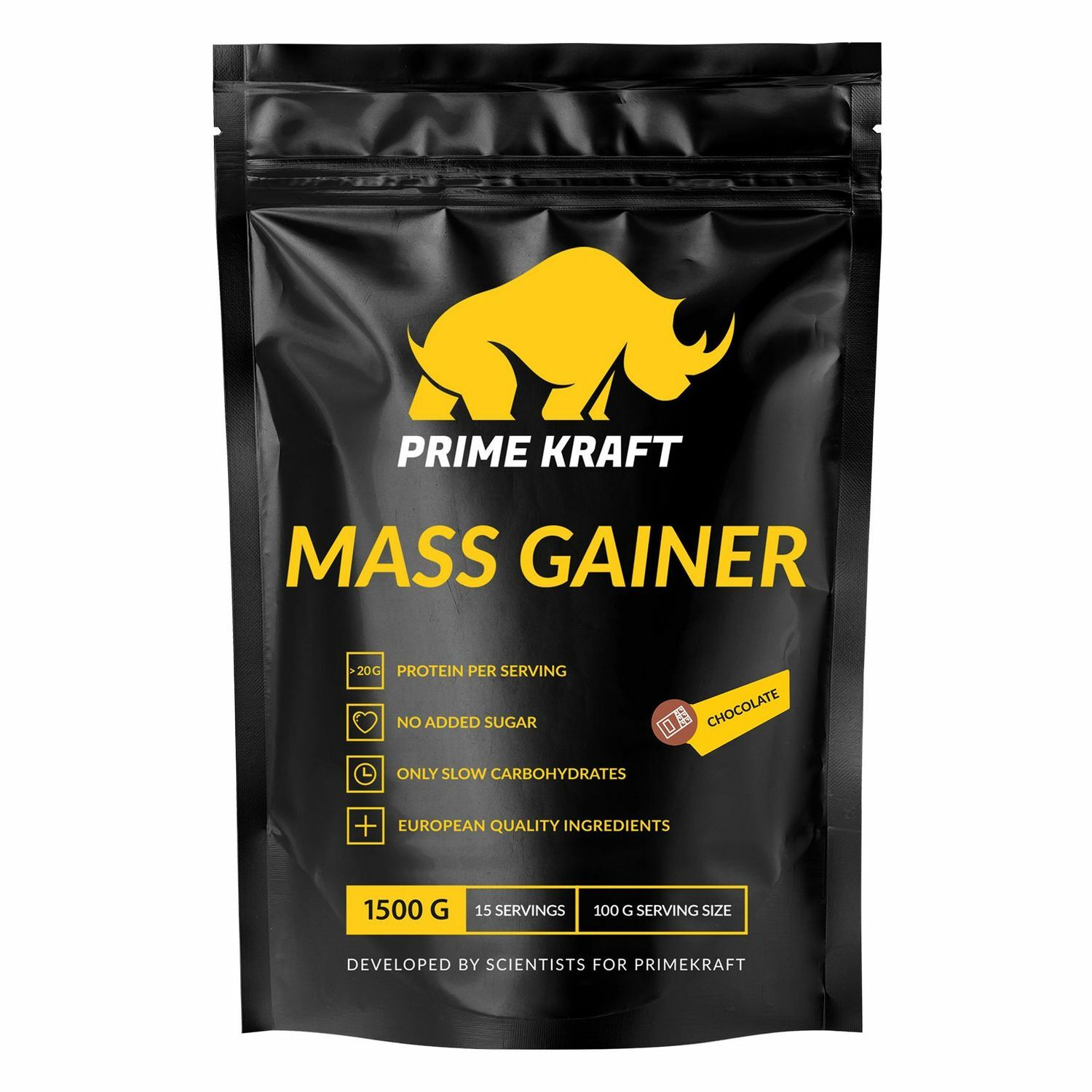 Гейнер Prime Kraft Mass Gainer шоколад 1500г купить по цене 1543 ₽ в  интернет-магазине Детский мир