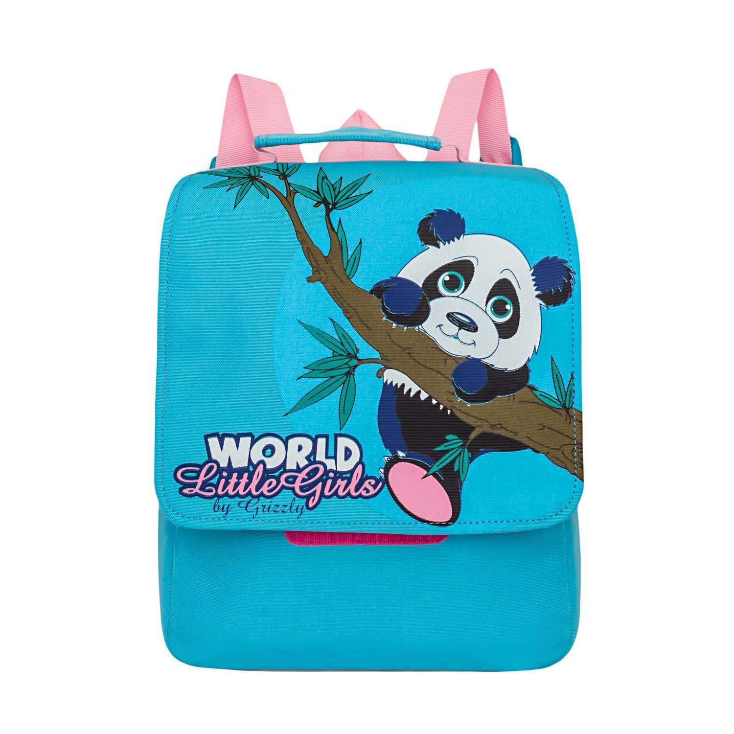 Рюкзак Grizzly для девочки Голубая Панда - фото 1