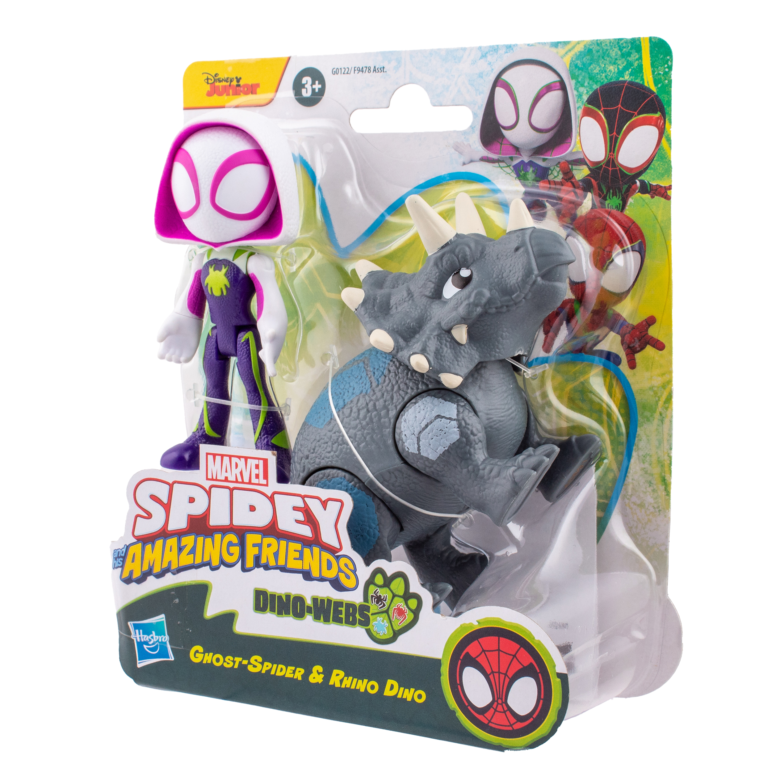 Фигурка Hasbro Spidey and amazing friends Ghost-spider and Rhino Dino 10см - фото 1