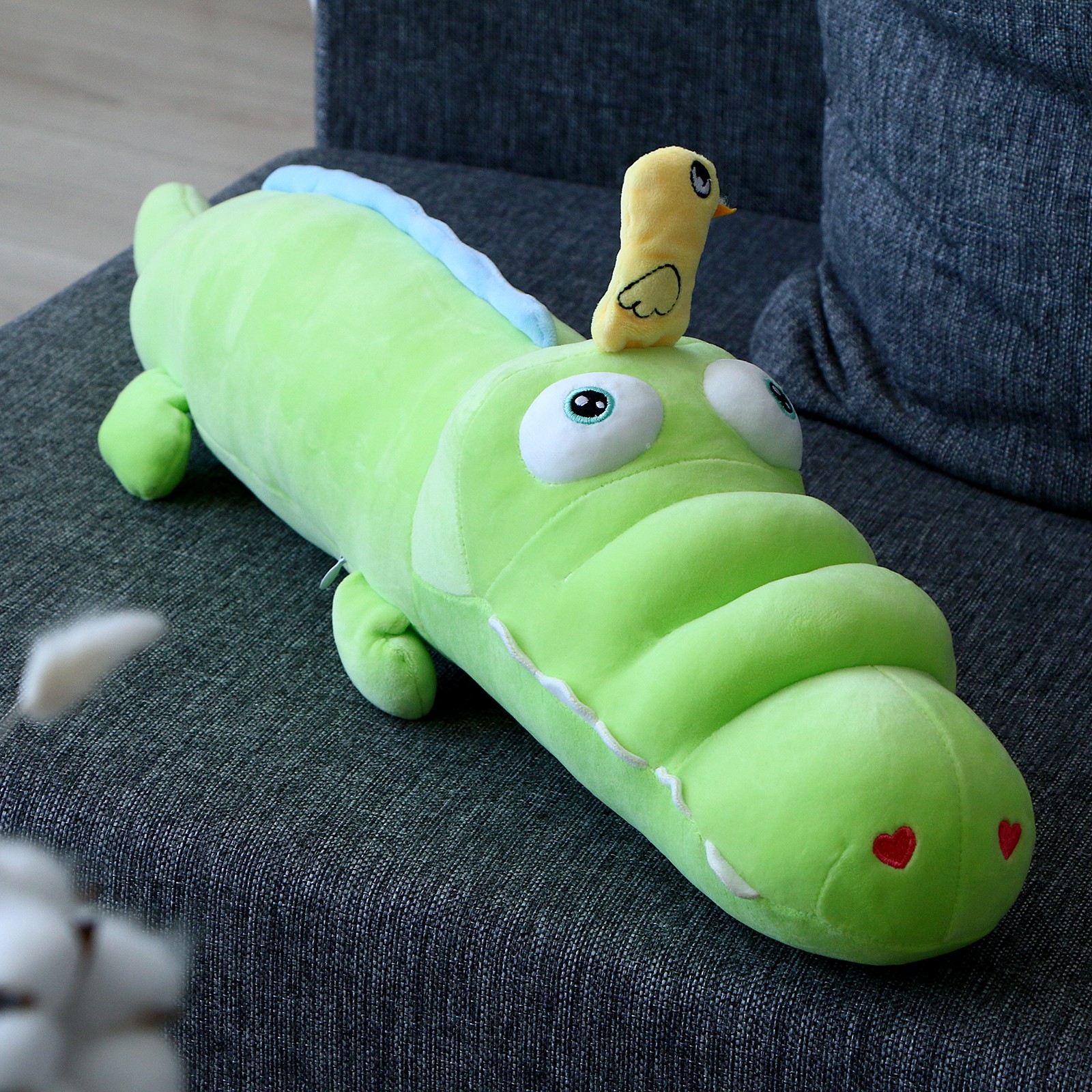 Мягкая игрушка Sima-Land подушка «Крокодил с уточкой» 65 см цвет зелёный - фото 3