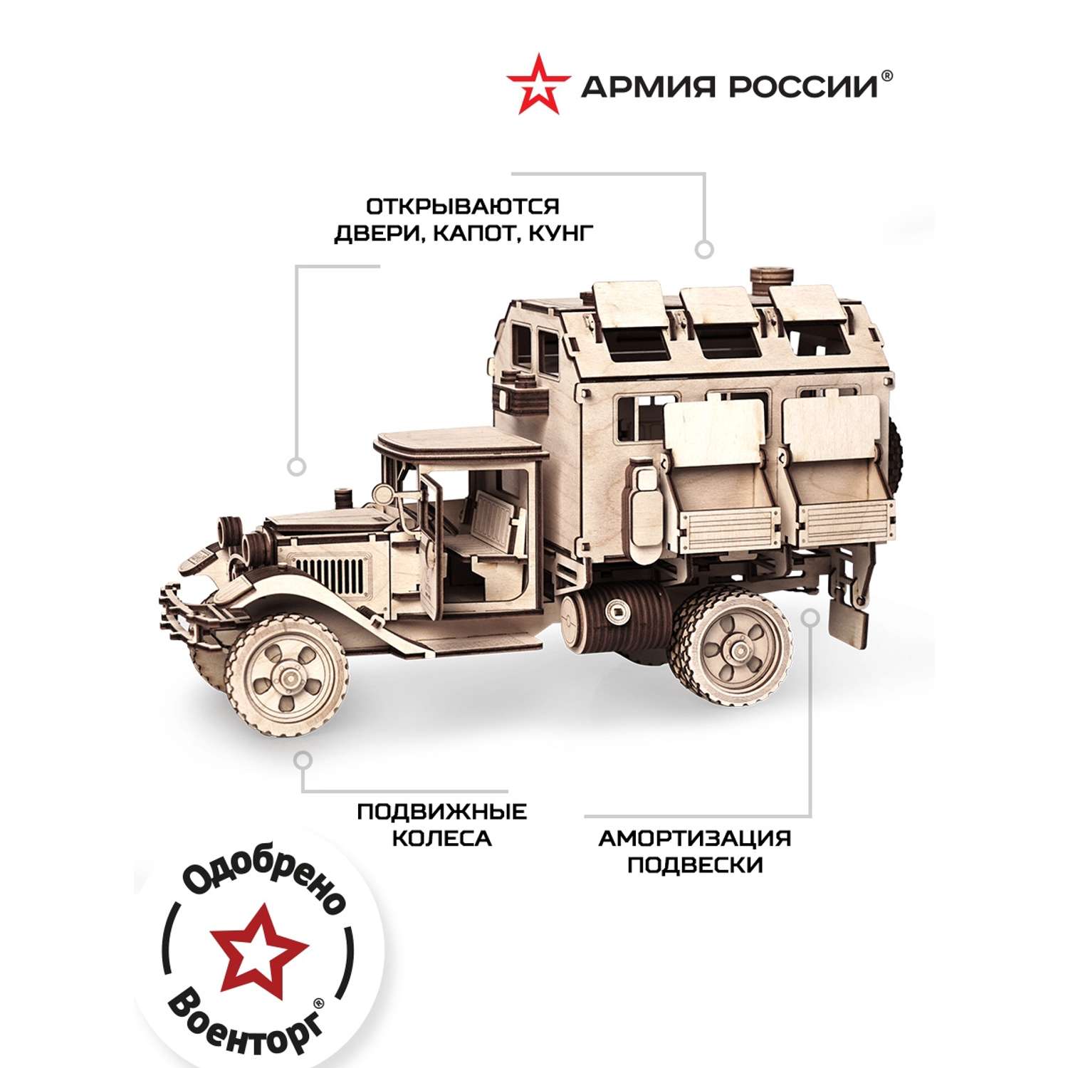 Сборная модель Армия России Грузовик Полуторка Фургон - фото 2