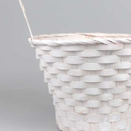 Корзина плетеная Азалия Декор из бамбука D23x17xH53см цвет белый