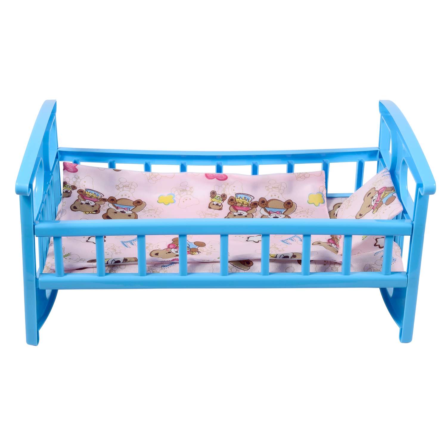 Кроватка для кукол Green Plast с постелькой синяя ККП002 - фото 2