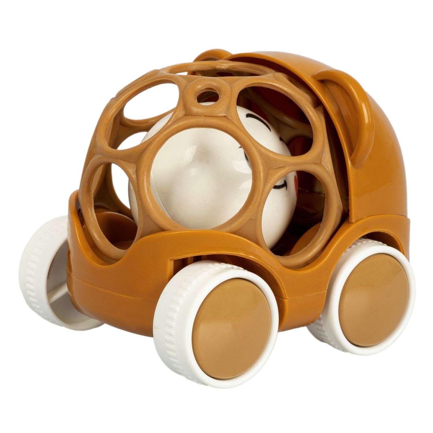 Машинка-Погремушка BONDIBON Медведь коричневого цвета с шаром серия Baby You - фото 2