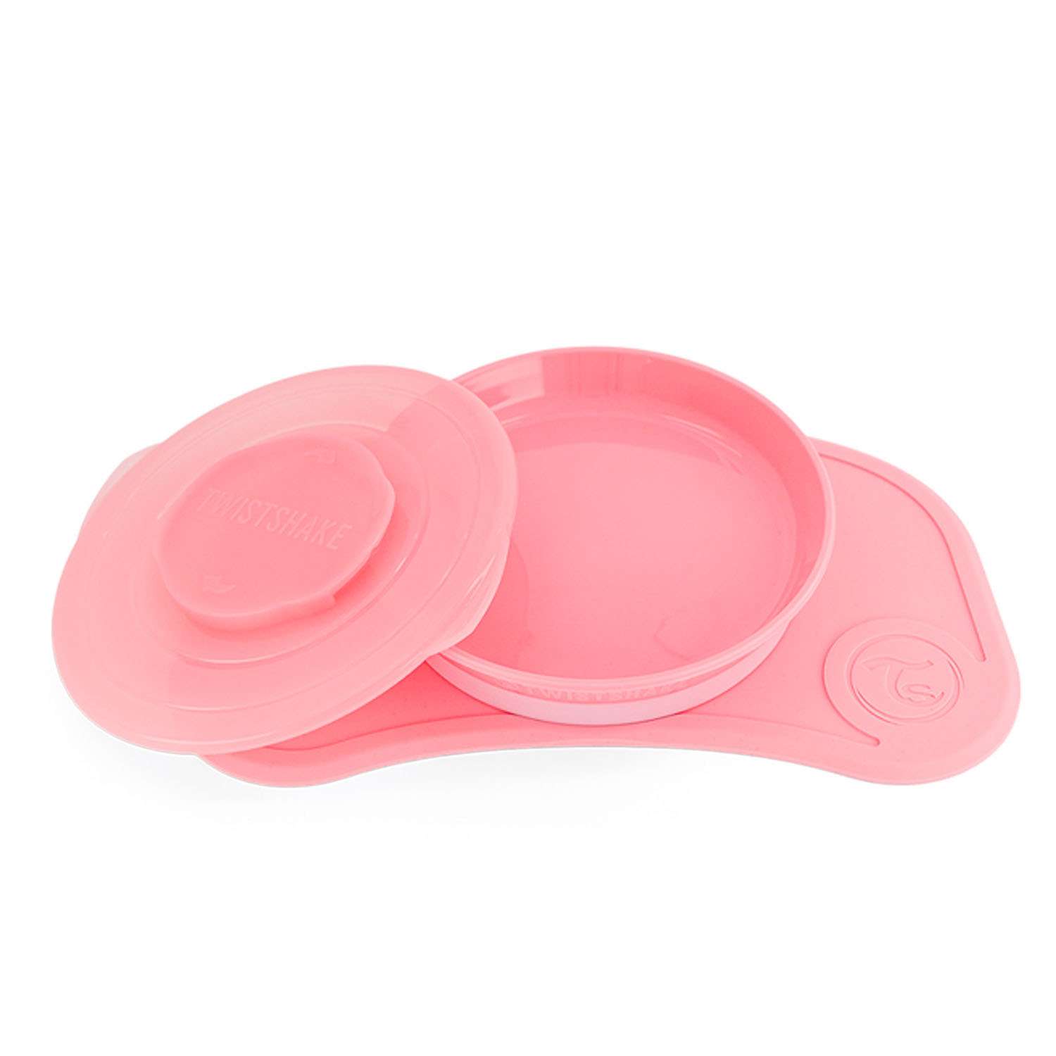 Набор Twistshake Коврик с тарелкой Пастельный розовый - фото 1