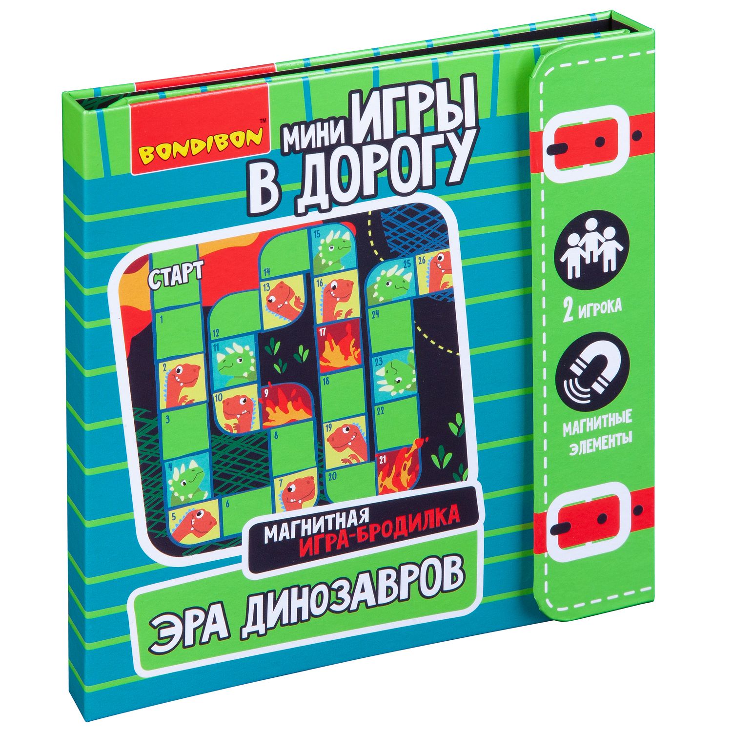 Игра настольная BONDIBON Бродилка в дорогу. Эра динозавров магнитная - фото 3