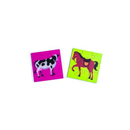 Пазлы для малышей Коняша набор из 2 штук Корова и Лошадь