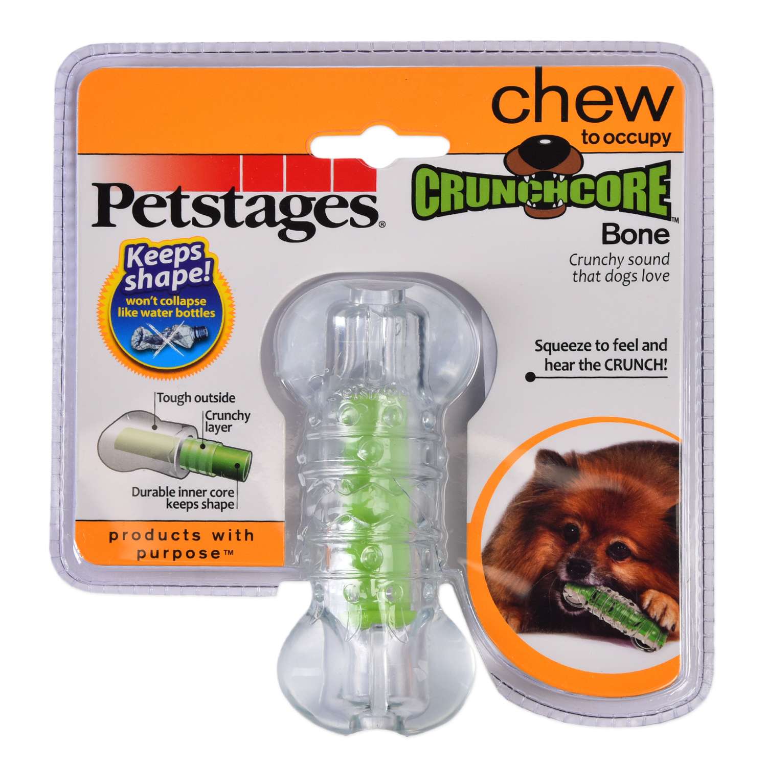Игрушка для собак Petstages Хрустящая косточка резиновая малая 264YEX - фото 2
