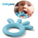 Прорезыватель Babyono силиконовый Осьминожка голубой