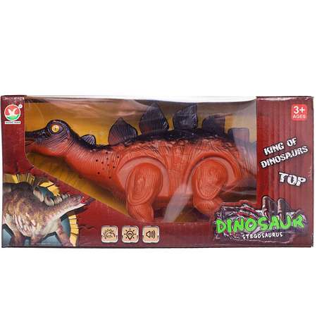 Динозавр Стегозавр Junfa оранжевый движение свет звук