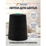 Нитки Bestex промышленные повышенной прочности для шитья 20/2 5000 ярд 1 шт 200 черный