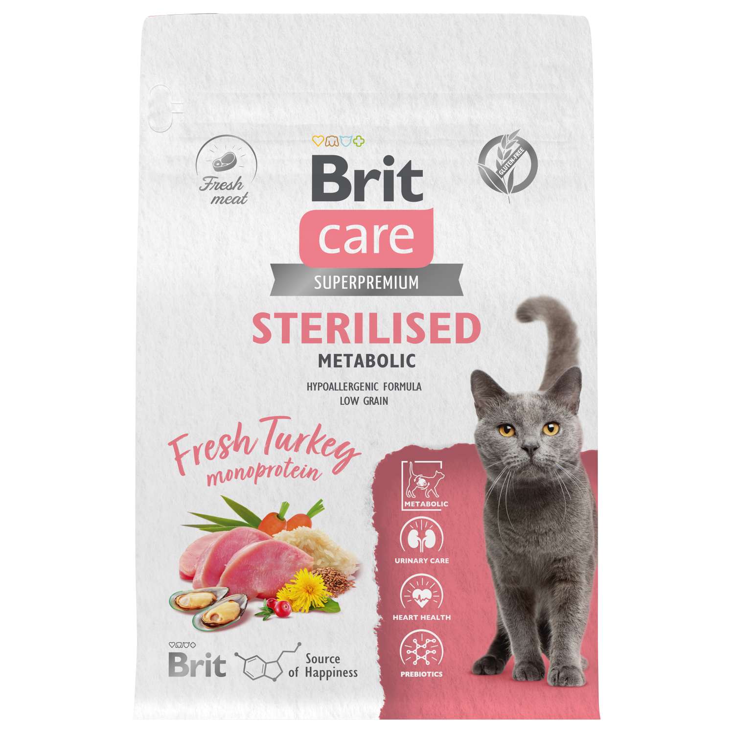 Корм для кошек Brit Care 0.4кг стерилизованных с индейкой сухой - фото 1