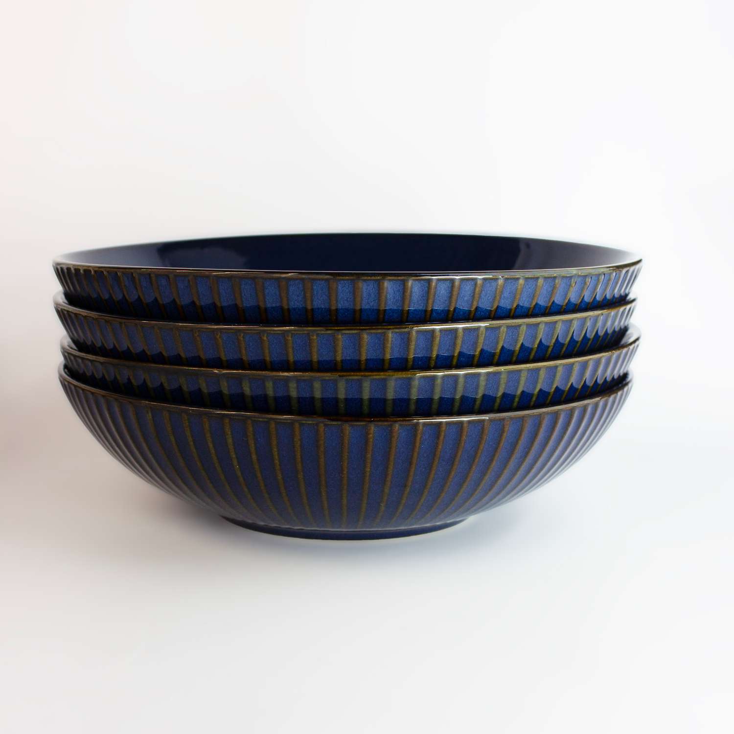 Набор тарелок Синие Грани суповые керамические 21 см 4 шт - фото 14