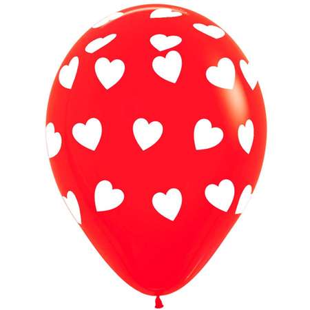 Воздушные шарики Riota на 14 февраля Сердечки 30 см 15 шт