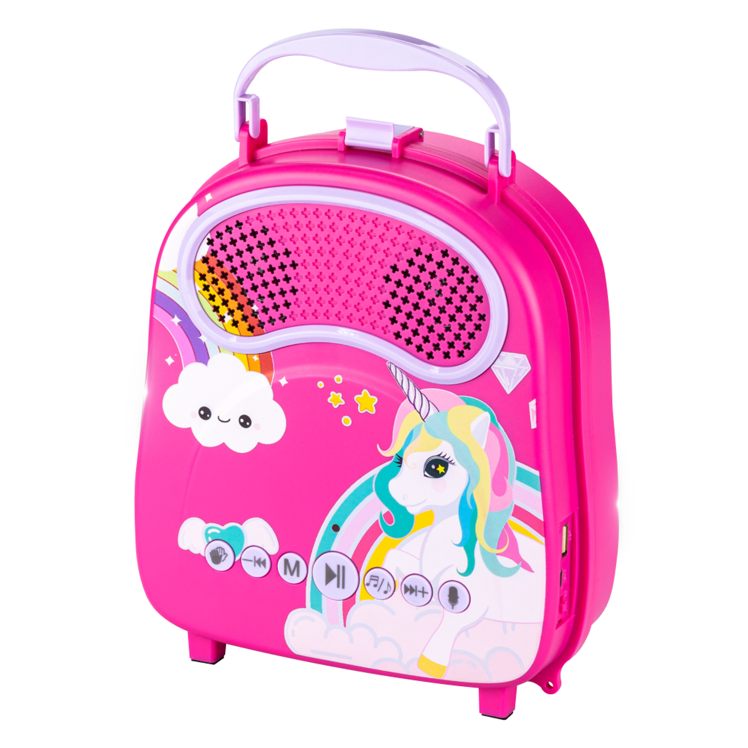 Караоке-рюкзачок для детей Solmax с микрофоном и колонкой Bluetooth розовый - фото 7