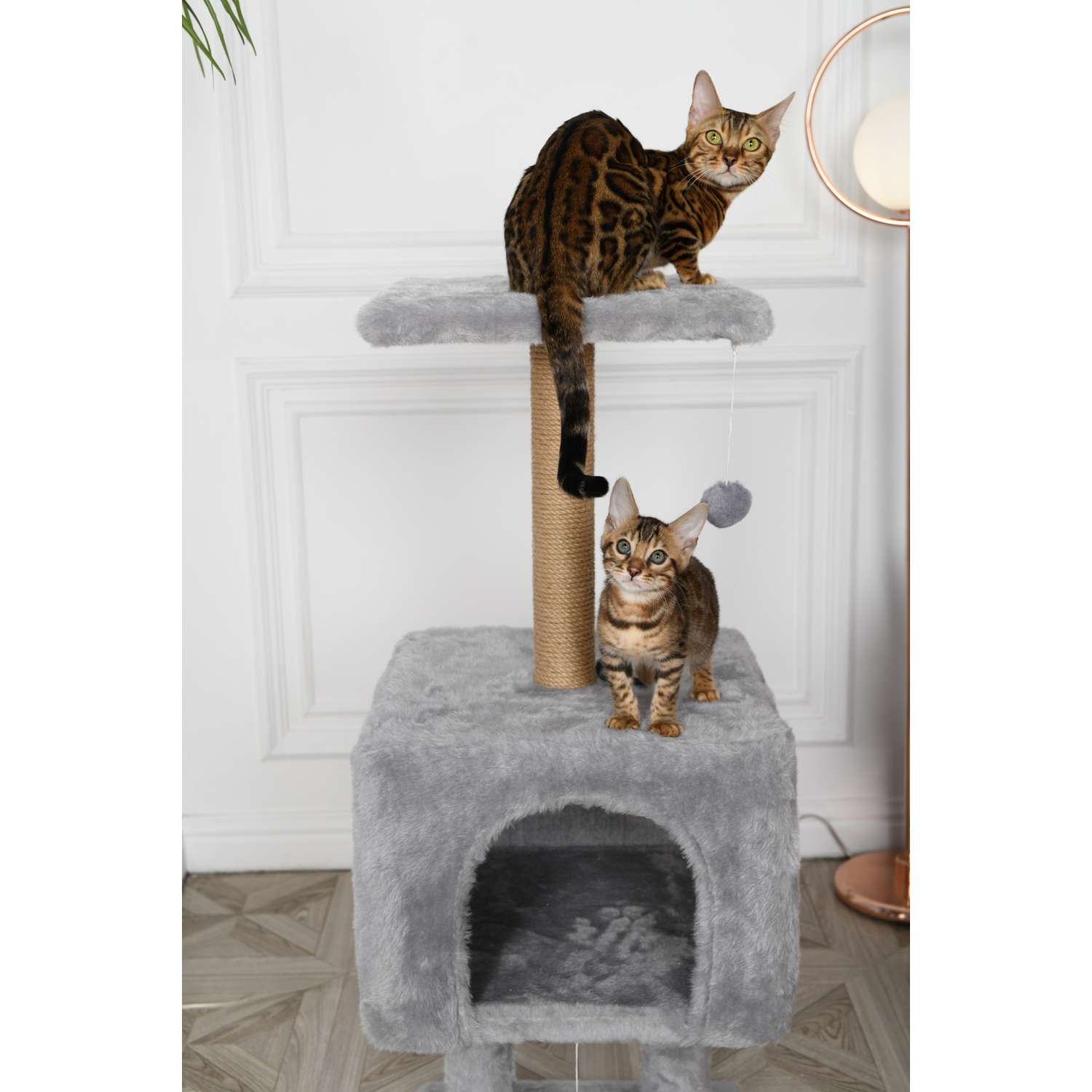 Когтеточка для кошек домик БРИСИ Серый - фото 3