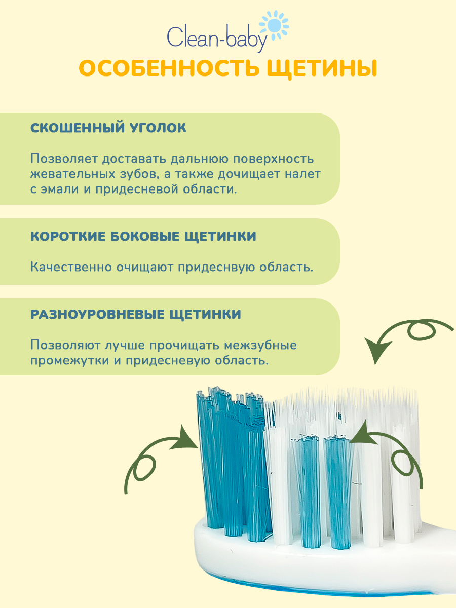 Зубная щетка Clean-baby 0-3 лет, голубая - фото 2