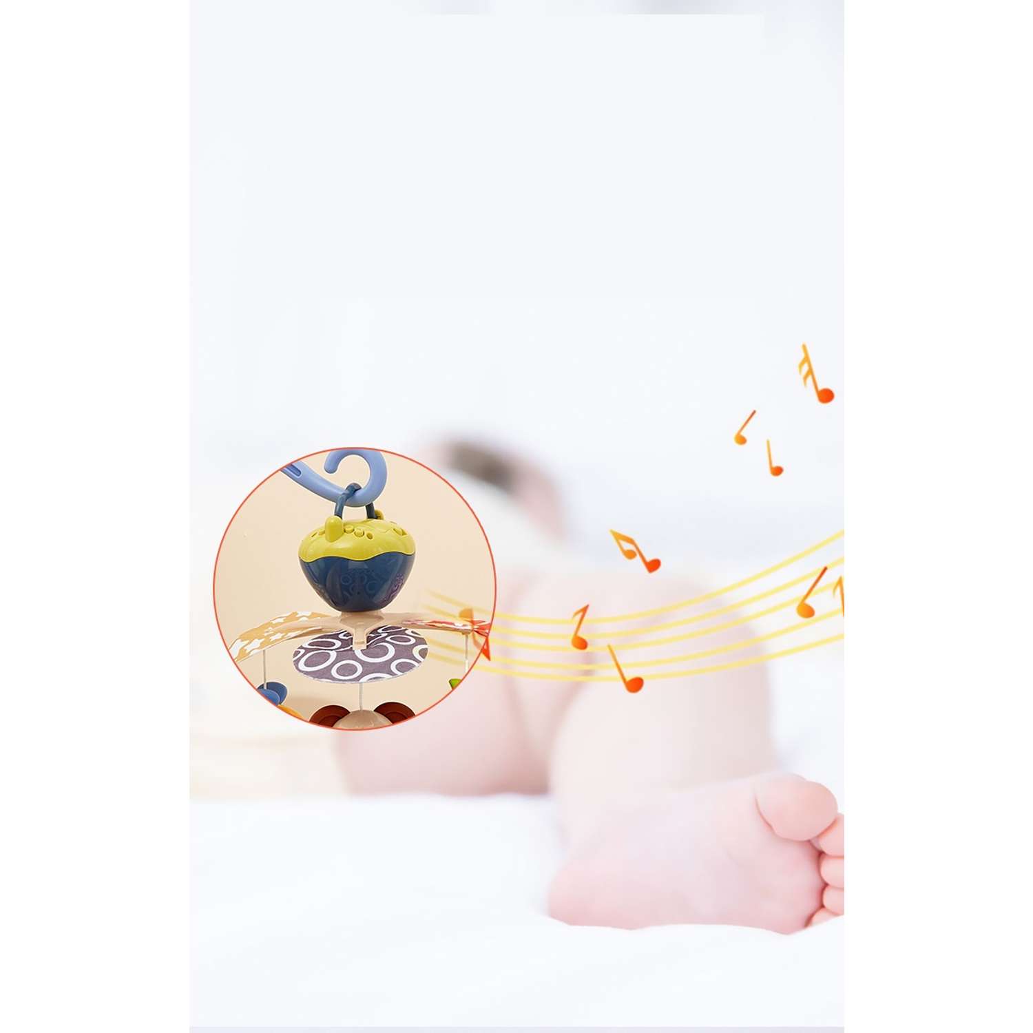 Музыкальный мобиль SHARKTOYS карусель для ребенка 18 песен 3 игрушки - фото 5
