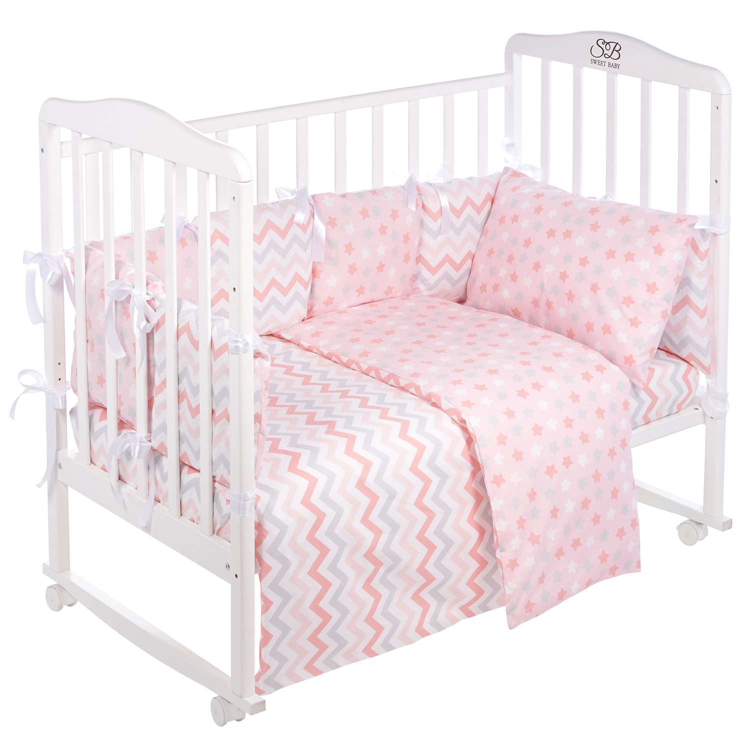 Комплект в кроватку Sweet Baby Colori 4предмета Rosa Розовый - фото 1