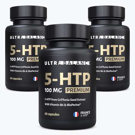 5 HTP витамины 180 капсул UltraBalance бад для женщин и мужчин 5-Гидроситриптофан 100 мг для похудения