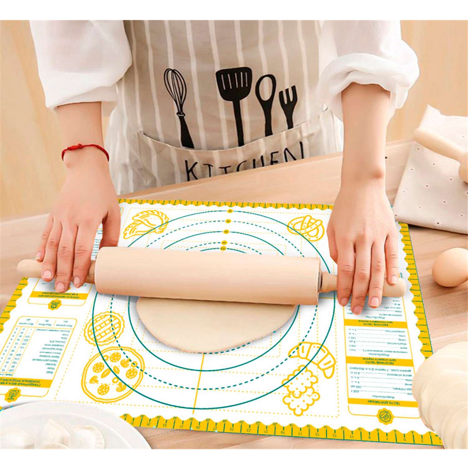 Силиконовый коврик Homsu для раскатки теста и выпекания в духовке с рецептами - фото 12