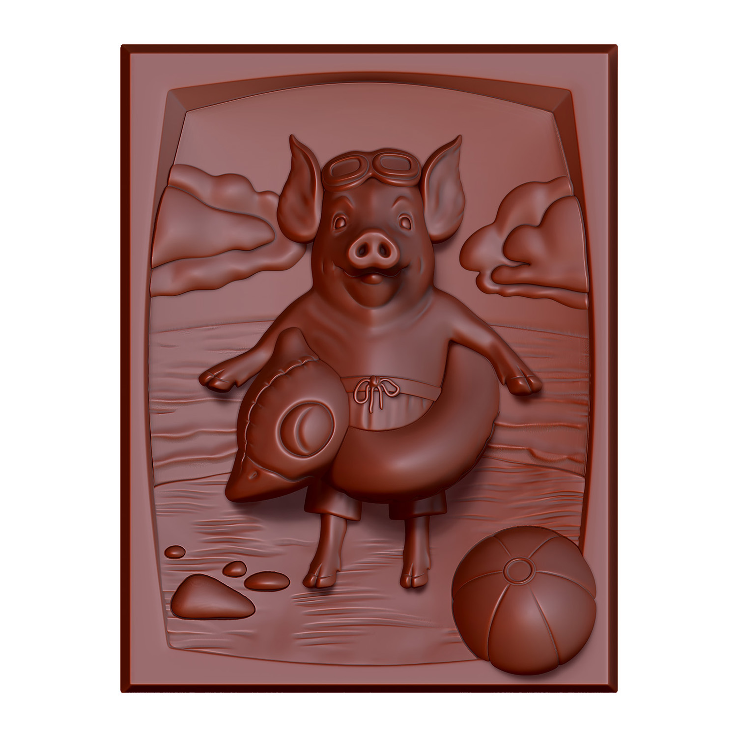 Набор для творчества KARABAZZZ Барельеф 3D раскраска Свинья и море 25 на 35 см - фото 2